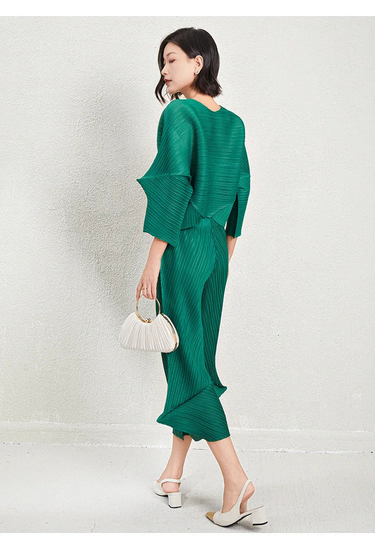 Elegant Women's Pleated Co-ord Set
