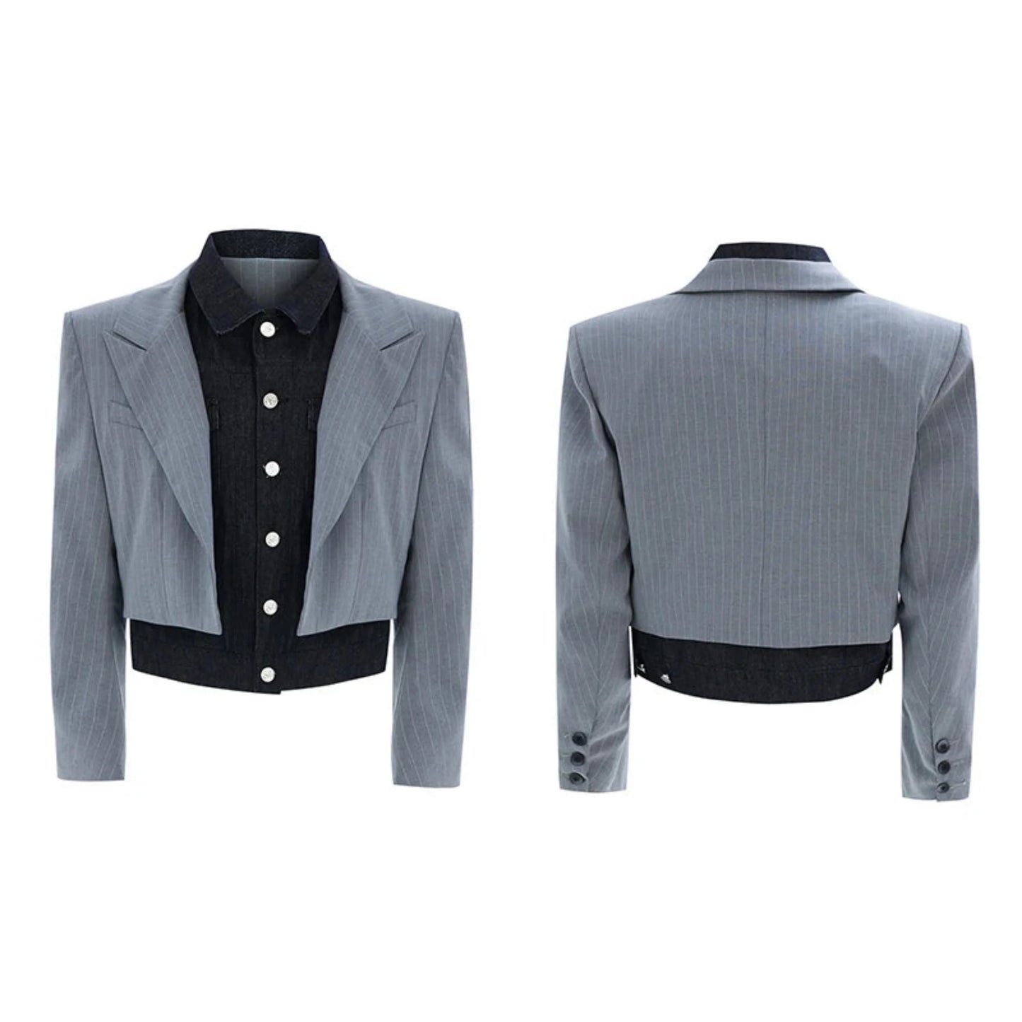 Men's Pinstripe Double-Layered Suit
