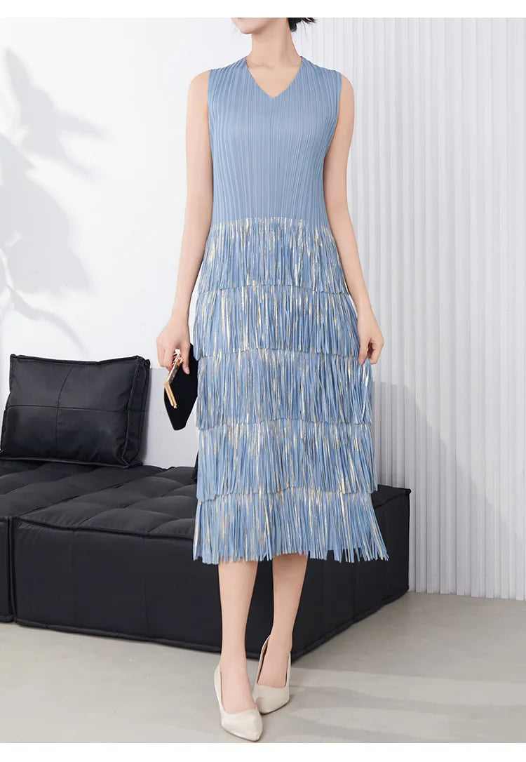Japanese Pleat Dress & Cardigan
