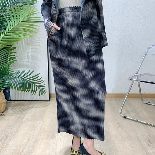 Luxe Pleated Tie-Dye Skirt Set