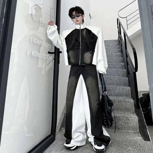 Men's Denim Two-Tone Oversized Set