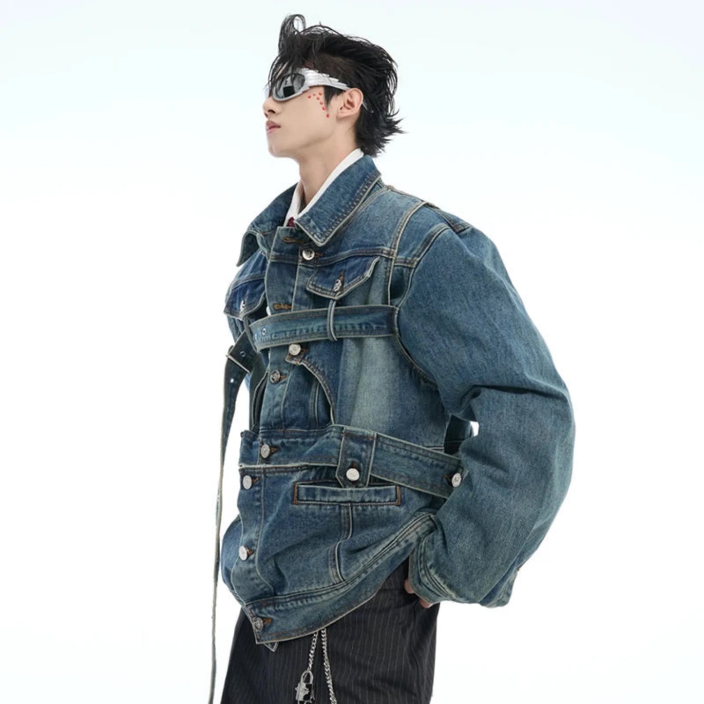 Men's Japanese Luxe Streetwear Denim Jacket