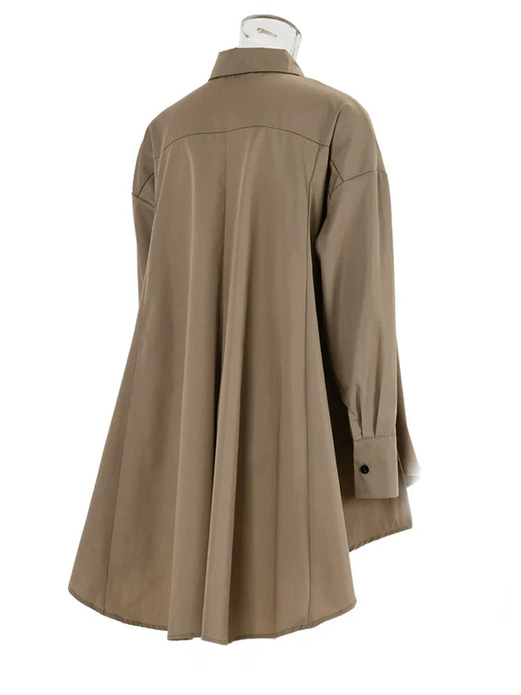 Asymmetric Hem Button-Down Shirt