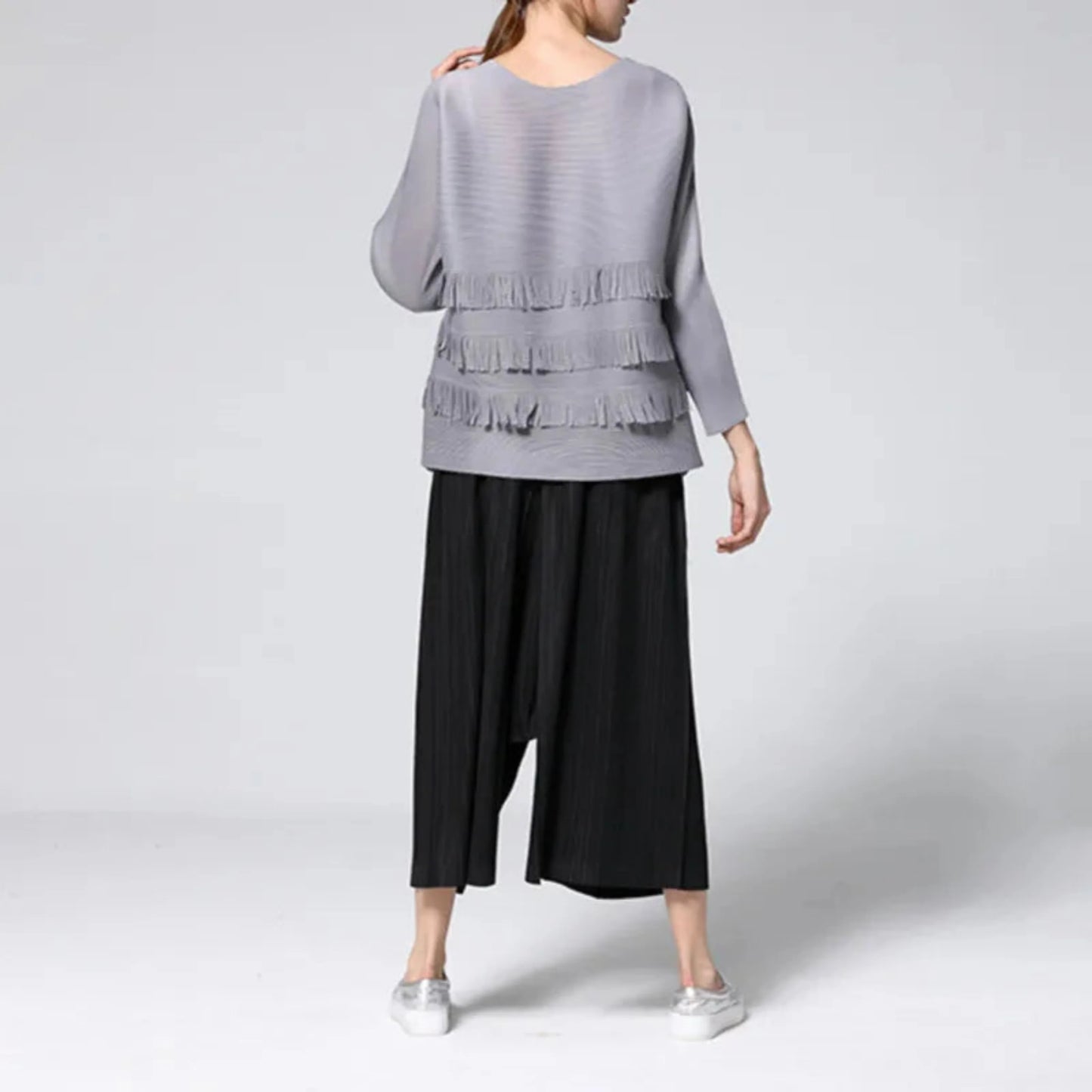 Pleated Relaxed Palazzo Top & Pant Set
