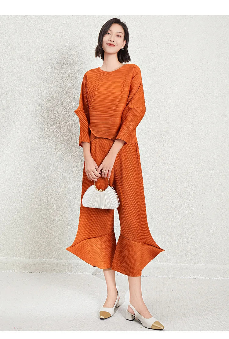 Elegant Women's Pleated Co-ord Set