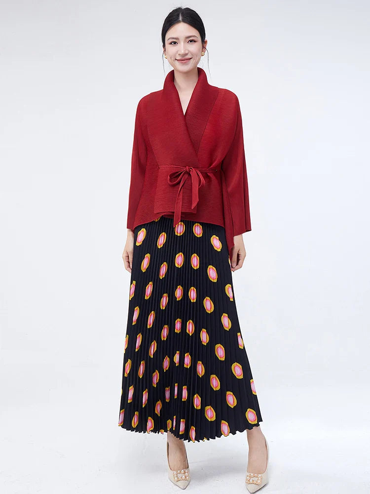 Modest 2-Piece Luxe Pleated Skirt Set