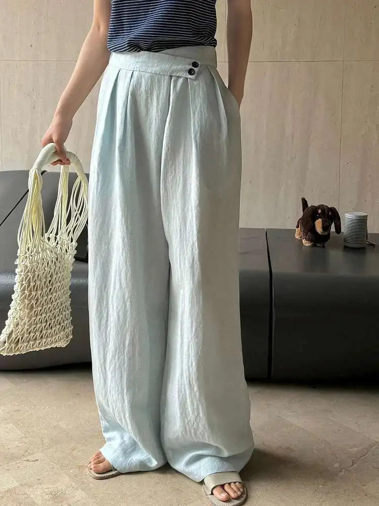 Linen Women's Luxury Wide Leg Trousers