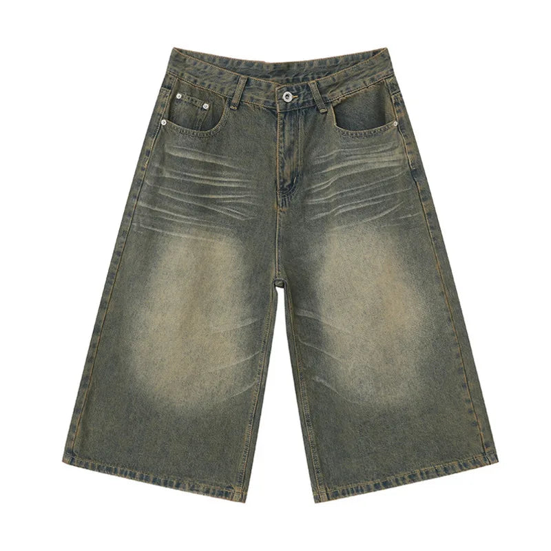 Men's Oversized Long Denim Jean Shorts