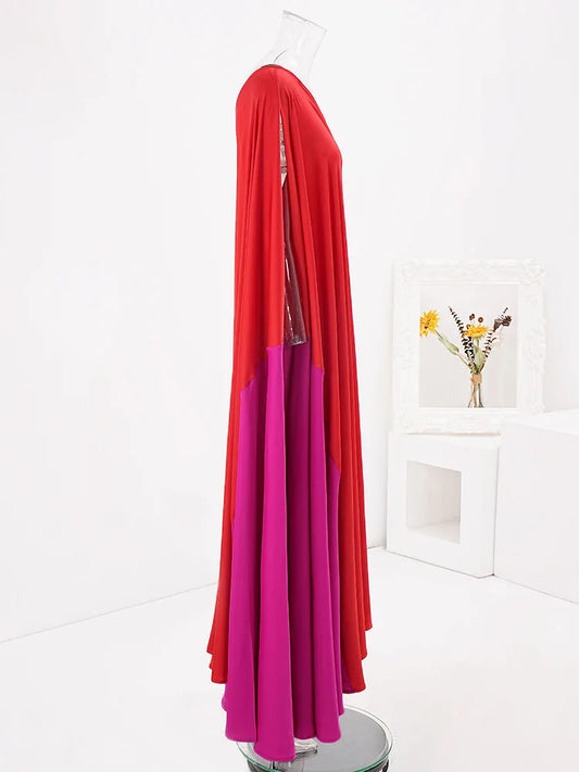 Elegant One-Sleeve Asymmetric Maxi Dress