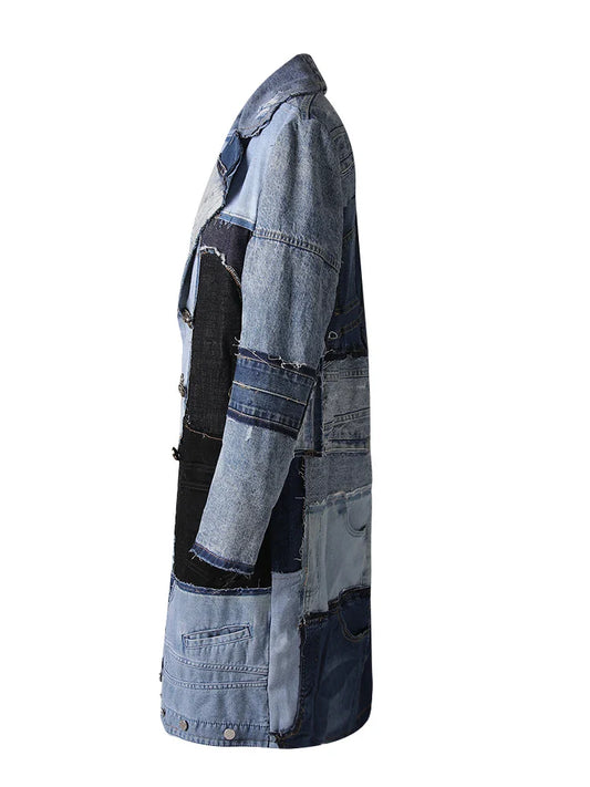 Women's Luxury Denim Trench Coat