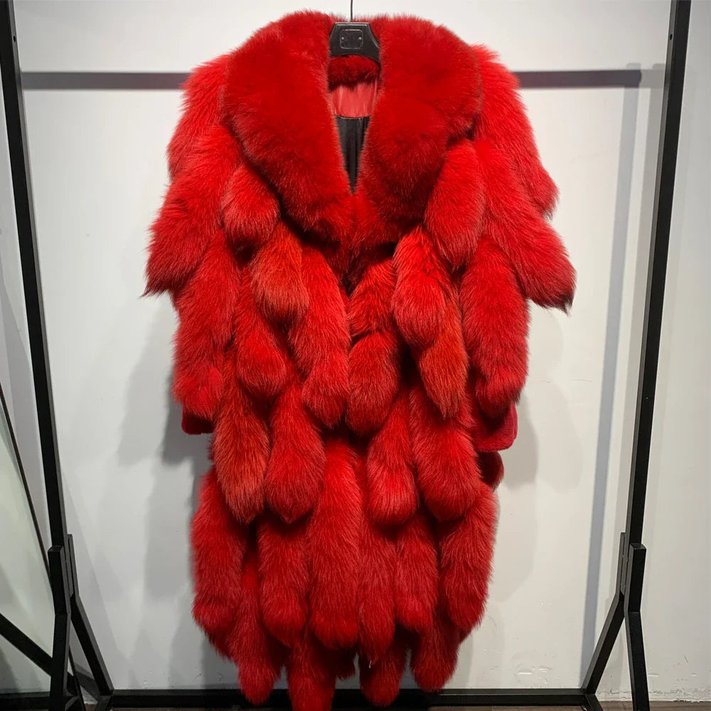 Premium Men's Genuine Fox Fur Coat
