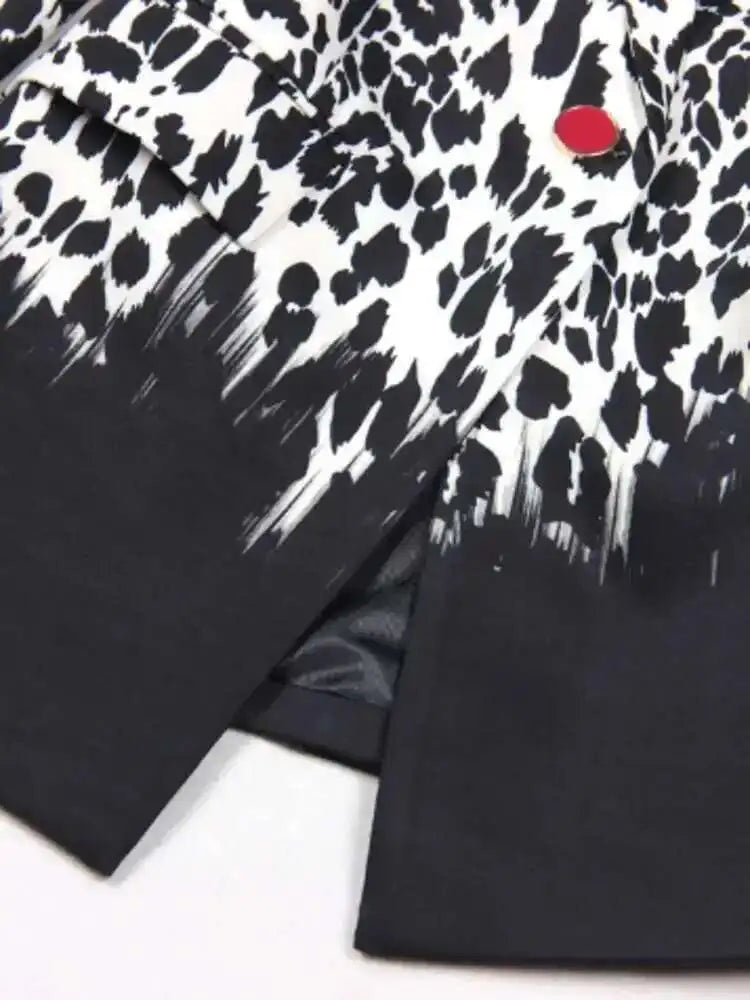 Women's Leopard Boyfriend Tailored Blazer