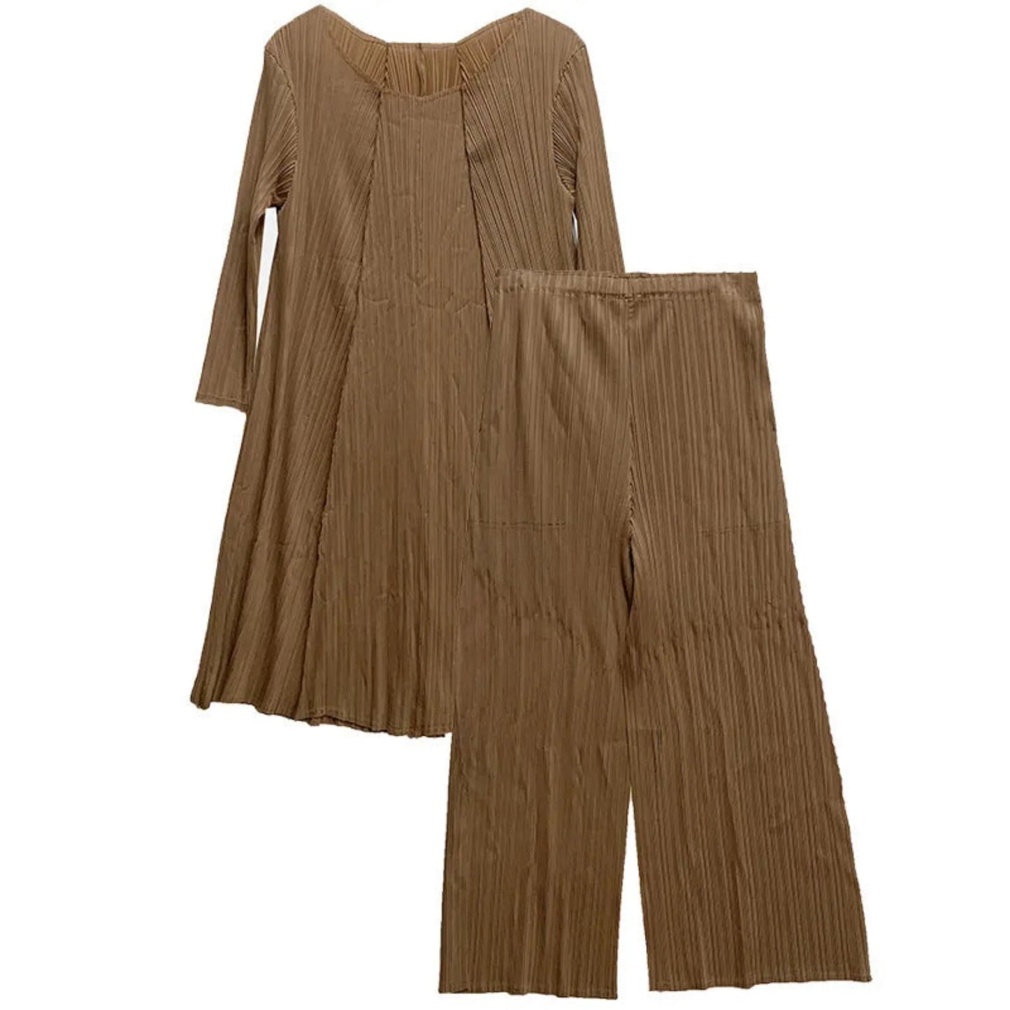 Luxury Oversized Pull-On Pleated Pants & Top Set