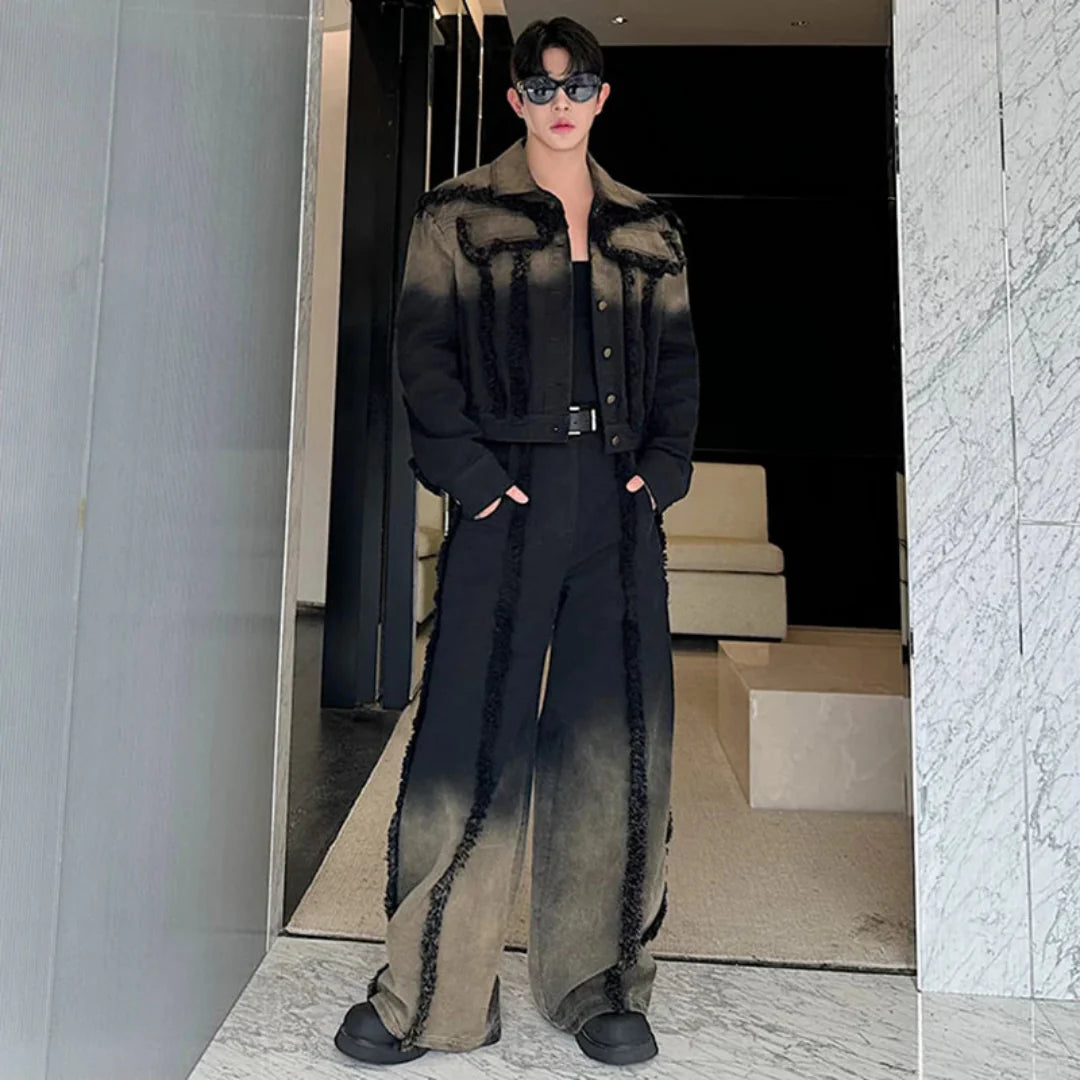 Men's Tokyo Frayed Dyed Denim 2-Piece Set
