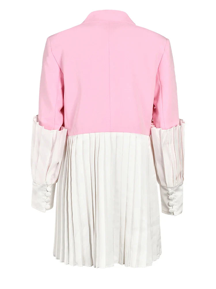 Modern Luxe Plissé-Trim Blazer