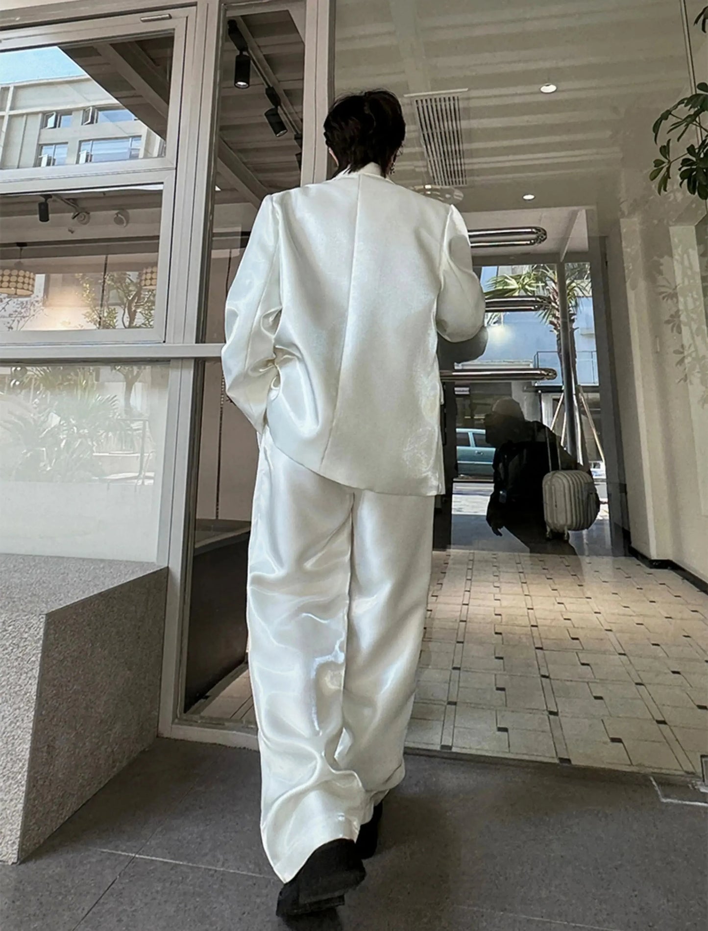 Men's Oversized Satin Blazer & Pants Suit Set