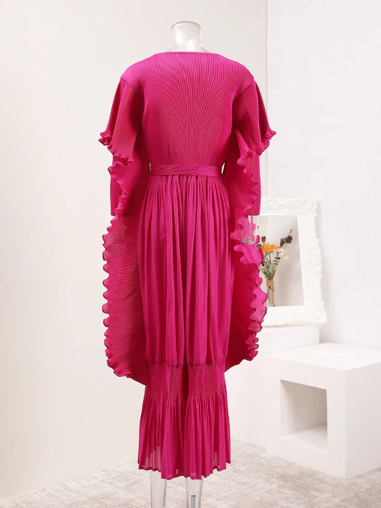 Elegant Truly Pleated Flowy Dress
