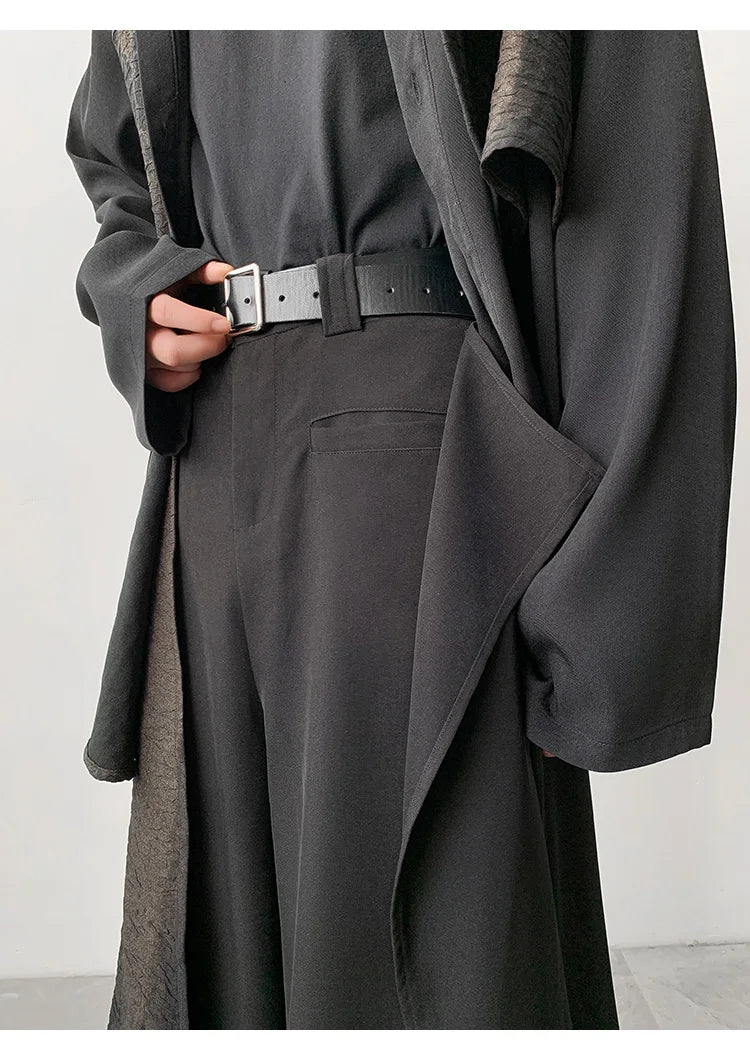 Men's Japanese Luxury Wide-Leg Pants 2-Piece Set
