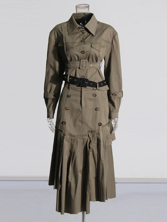 Luxe Asymmetrical Peplum Jacket & Pleated Skirt Set