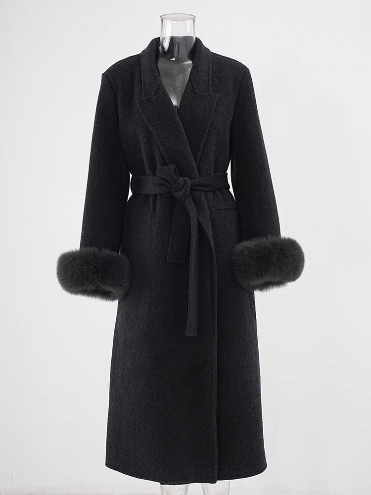 Luxury 70% Wool Belted Coat