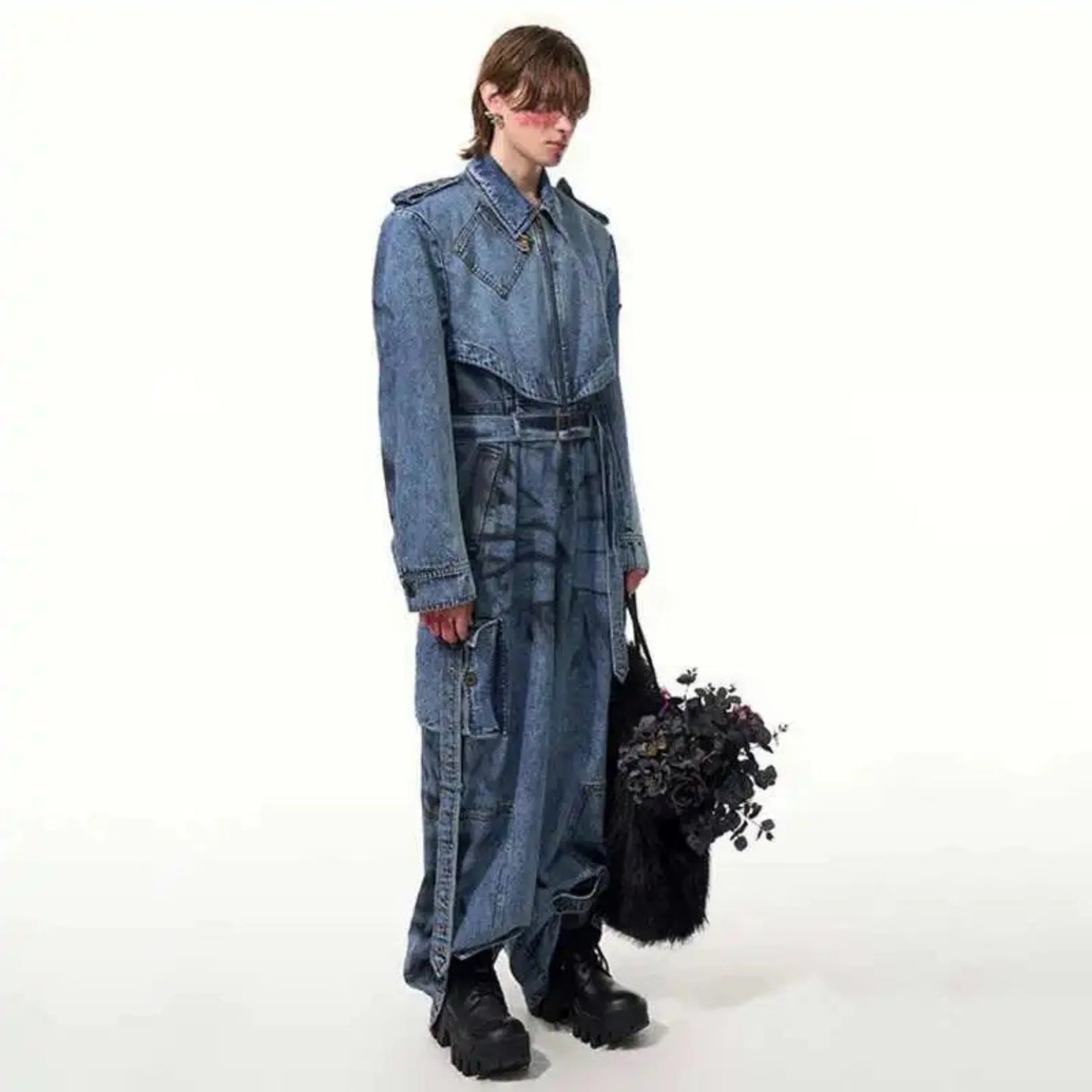 Men's Premium Denim Utility Jumpsuit