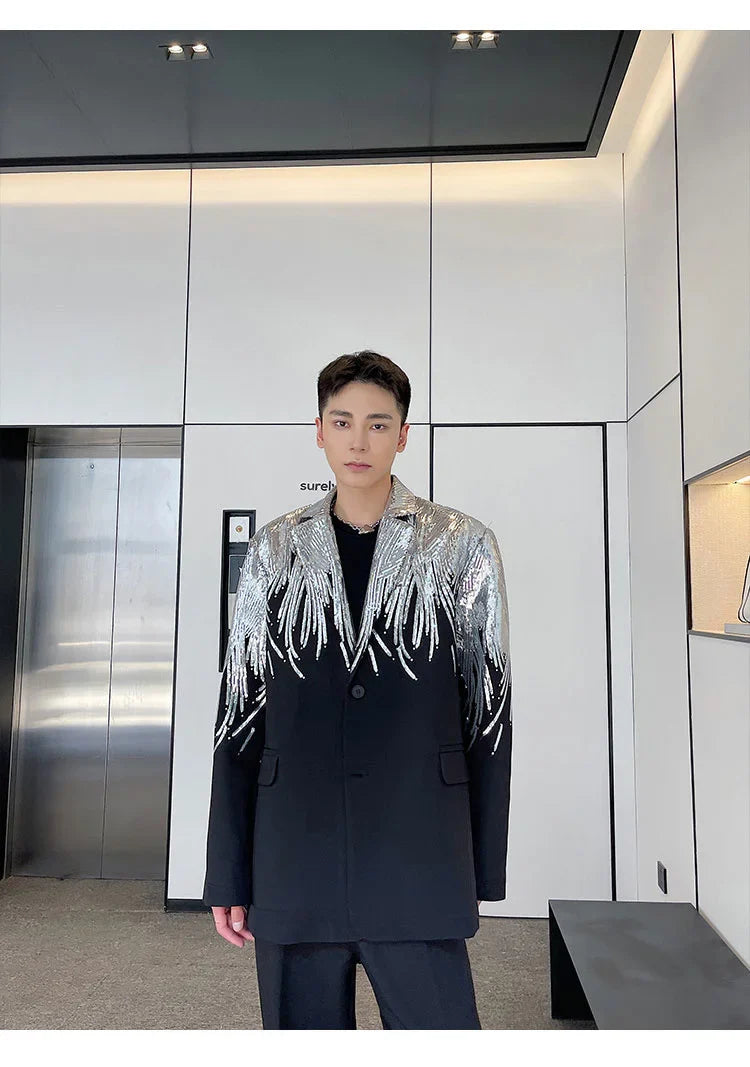 Men's Elite Feather Sequin Blazer