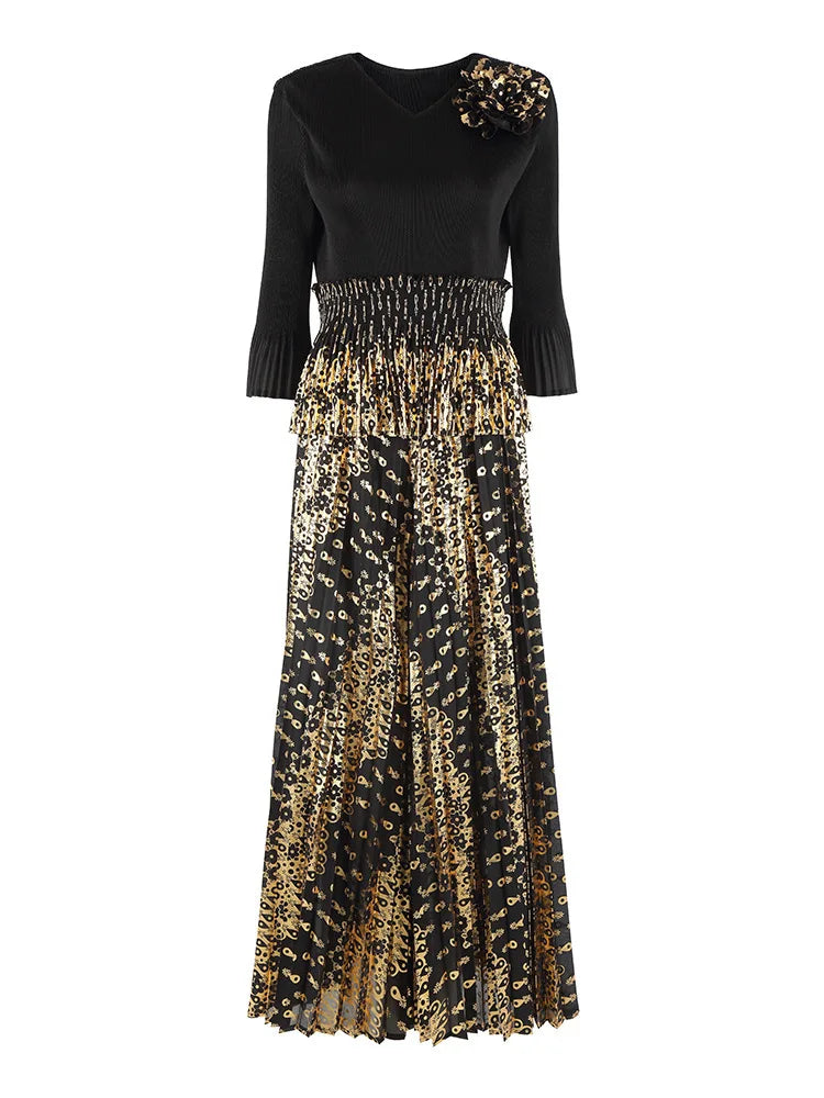 Women's Formal Pleated Wide Leg Pantsuits