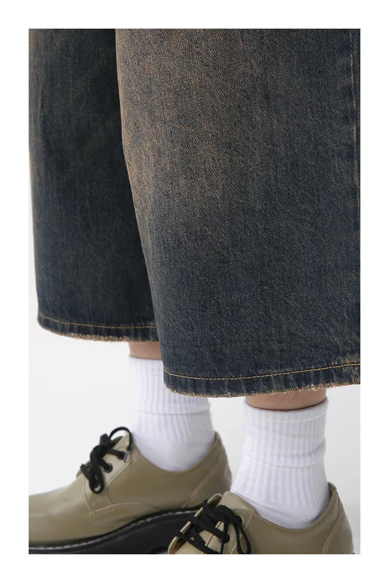 Men's Trendy Wide Leg Denim Long Shorts