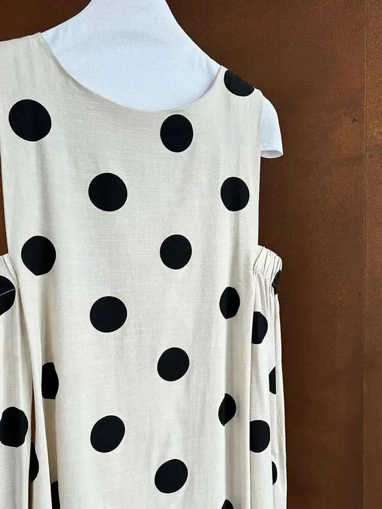 Linen Oversized Sleeveless Midi Dress