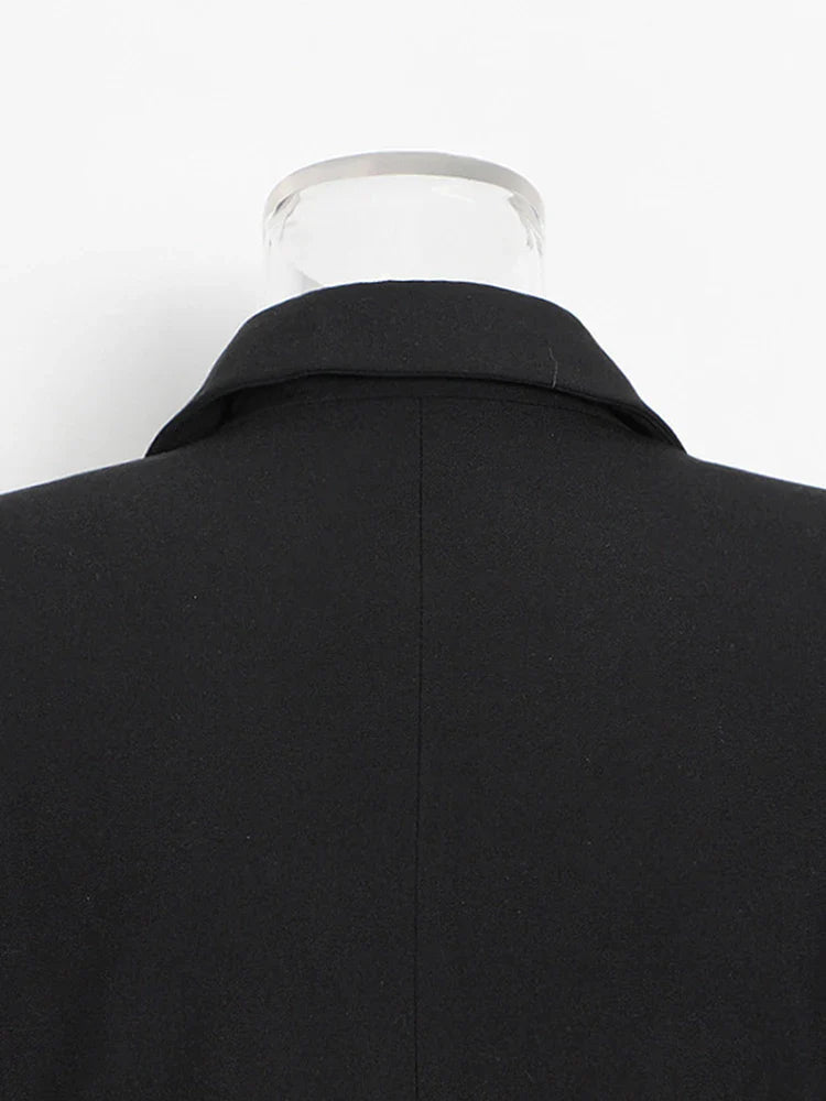 Slim Fit Cropped Blazer with Crystal Chain