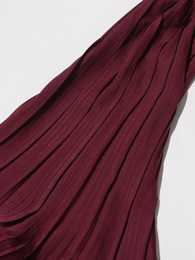 Women's Luxury Pleated Long Skirt 2-Piece Set