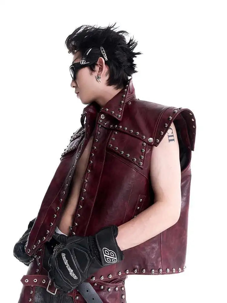 Men's Vegan Leather Vest | Luxury Streetwear