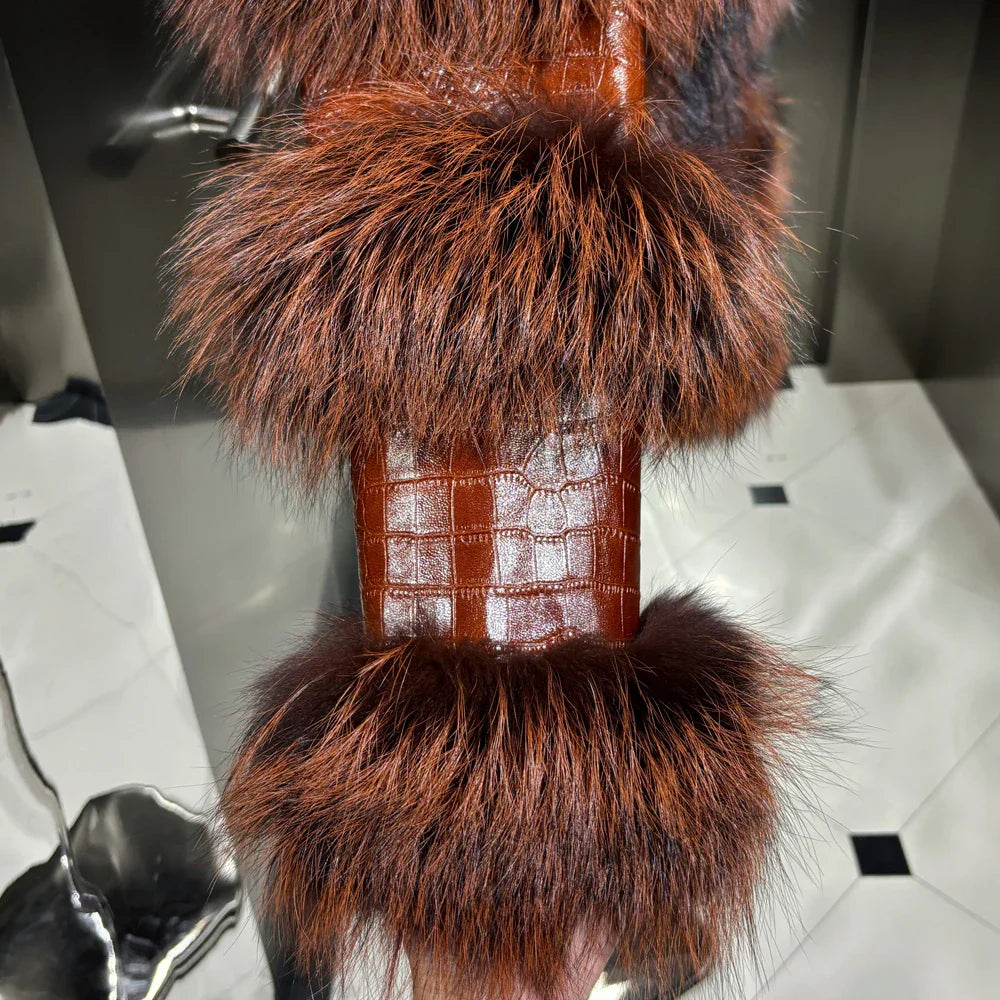 Leather Jacket with Fur Sleeves