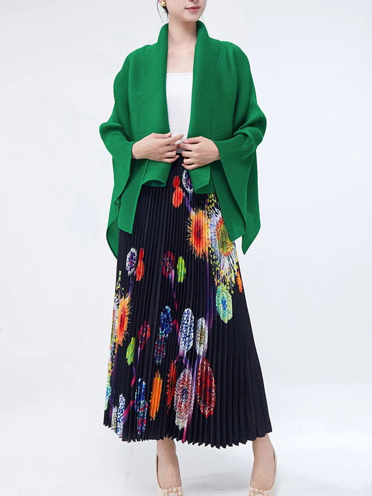 Wrap Top & Pleated Skirt Set