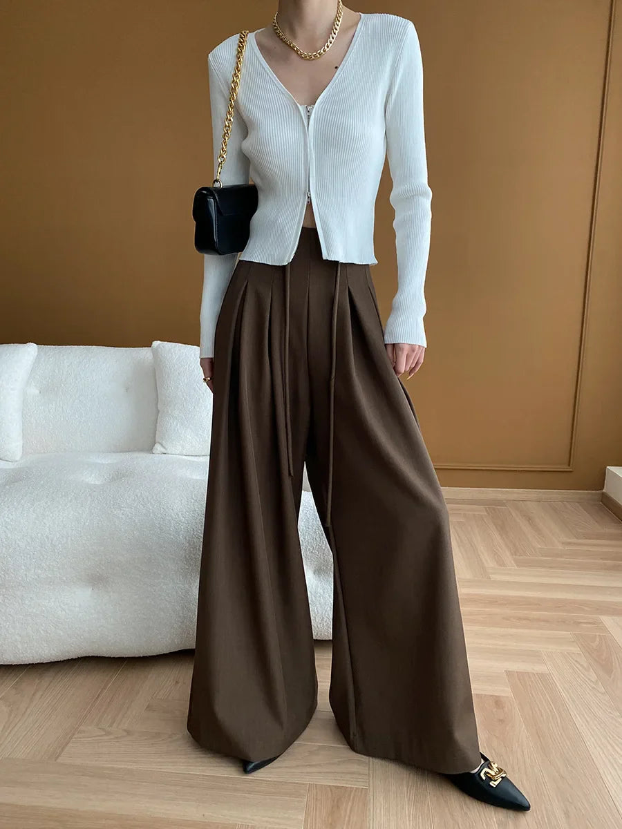 Luxe Wide-Leg High Waist Trousers