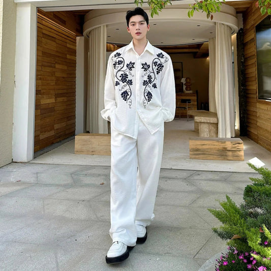 Luxury Men's 2-Piece Embroidered Set