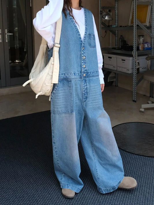 Japanese Denim Relaxed Fit Jumpsuit