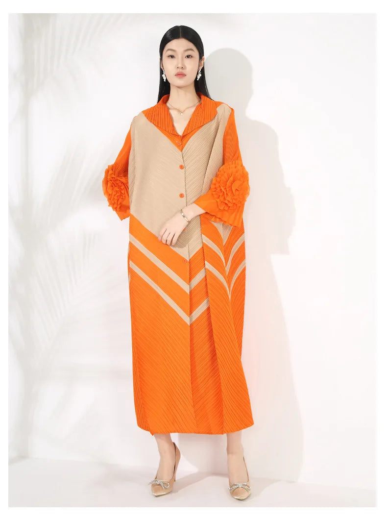 Plissé Pleated Blouse Dress