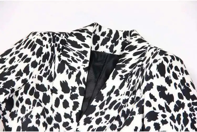Women's Leopard Boyfriend Tailored Blazer
