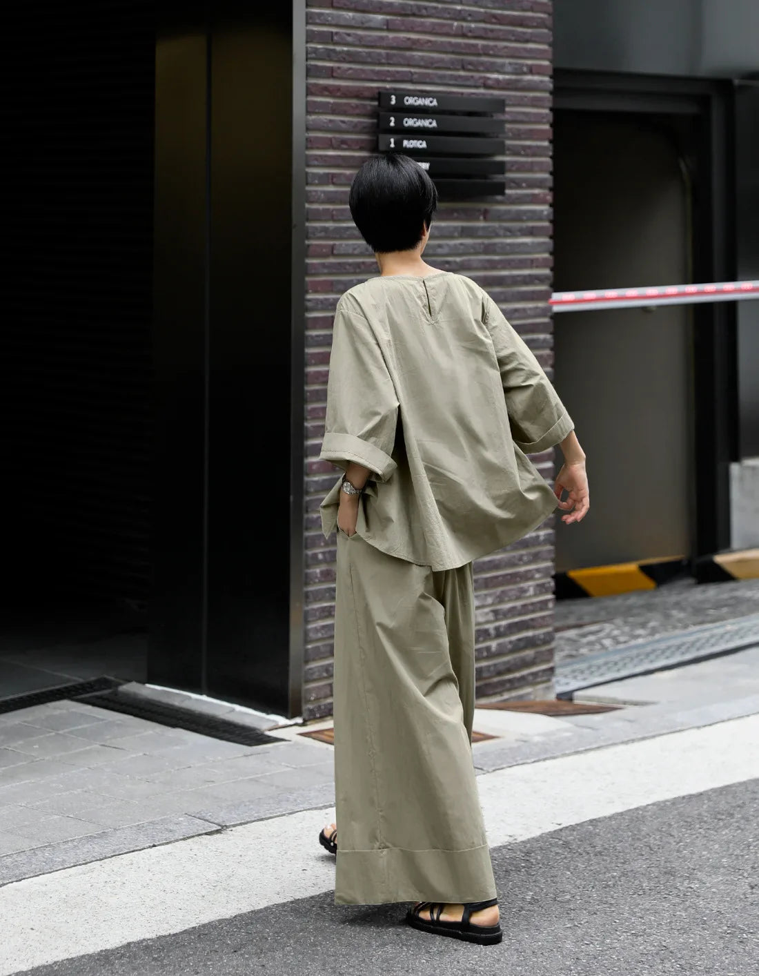 Japanese Cotton Top with Asymmetrical Ruching