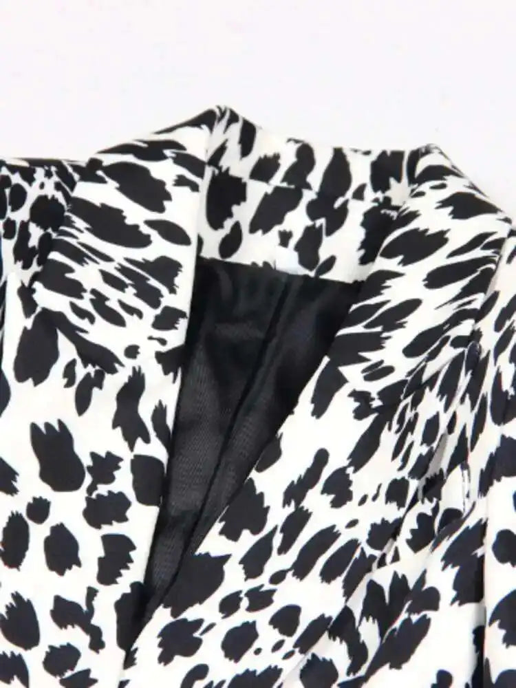 Women's Leopard Boyfriend Tailored Blazer