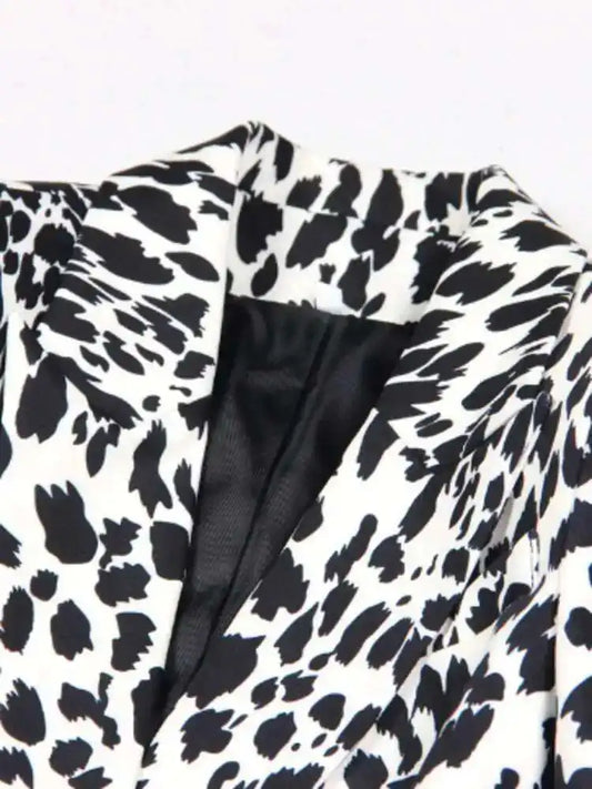 Women's Leopard Boyfriend Tailored Blazer