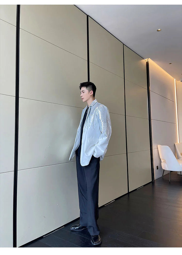 Men's Elite Feather Sequin Blazer