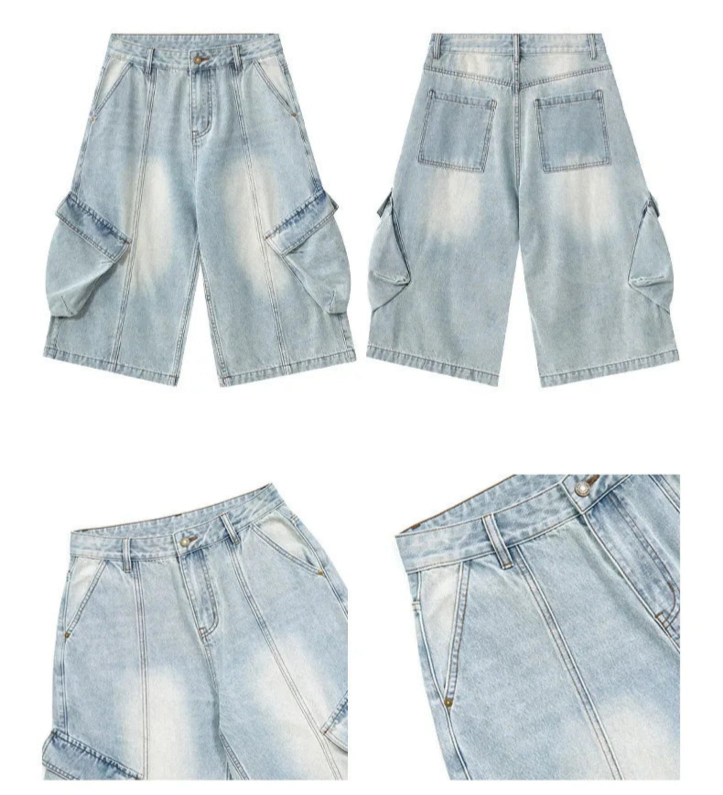 Men's Denim Bermuda Cargo Shorts