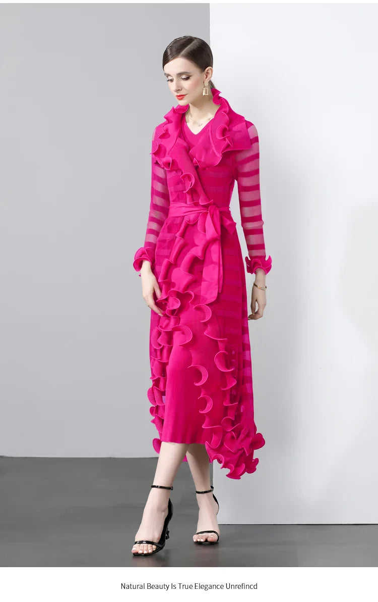 Women's Luxe 2 Piece Pleated Dress Coat Set