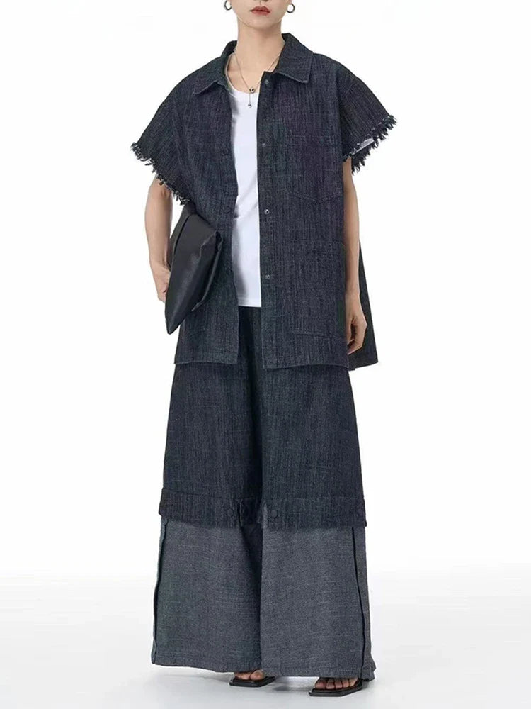 Women's Oversized Boxy Cotton Denim Shirt