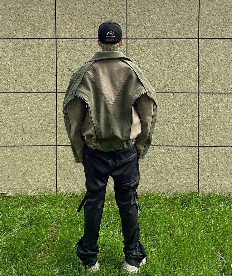 Men's High Streetwear Vintage Oversized PU Leather Jacket
