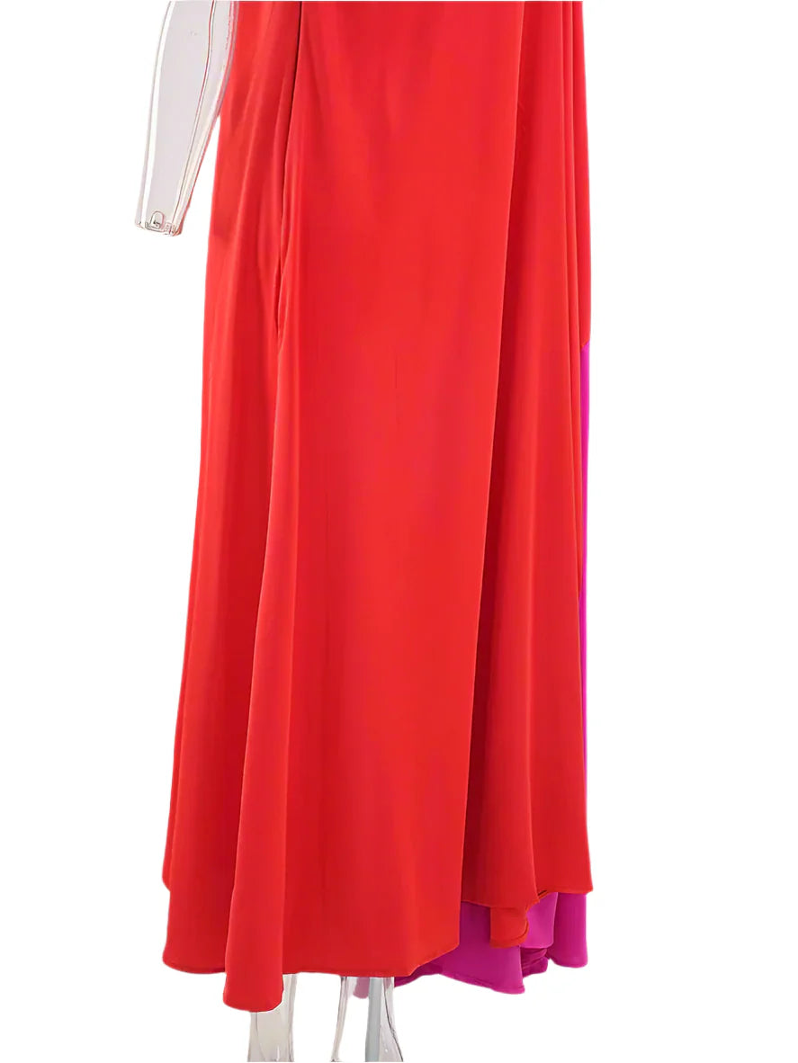 Elegant One-Sleeve Asymmetric Maxi Dress