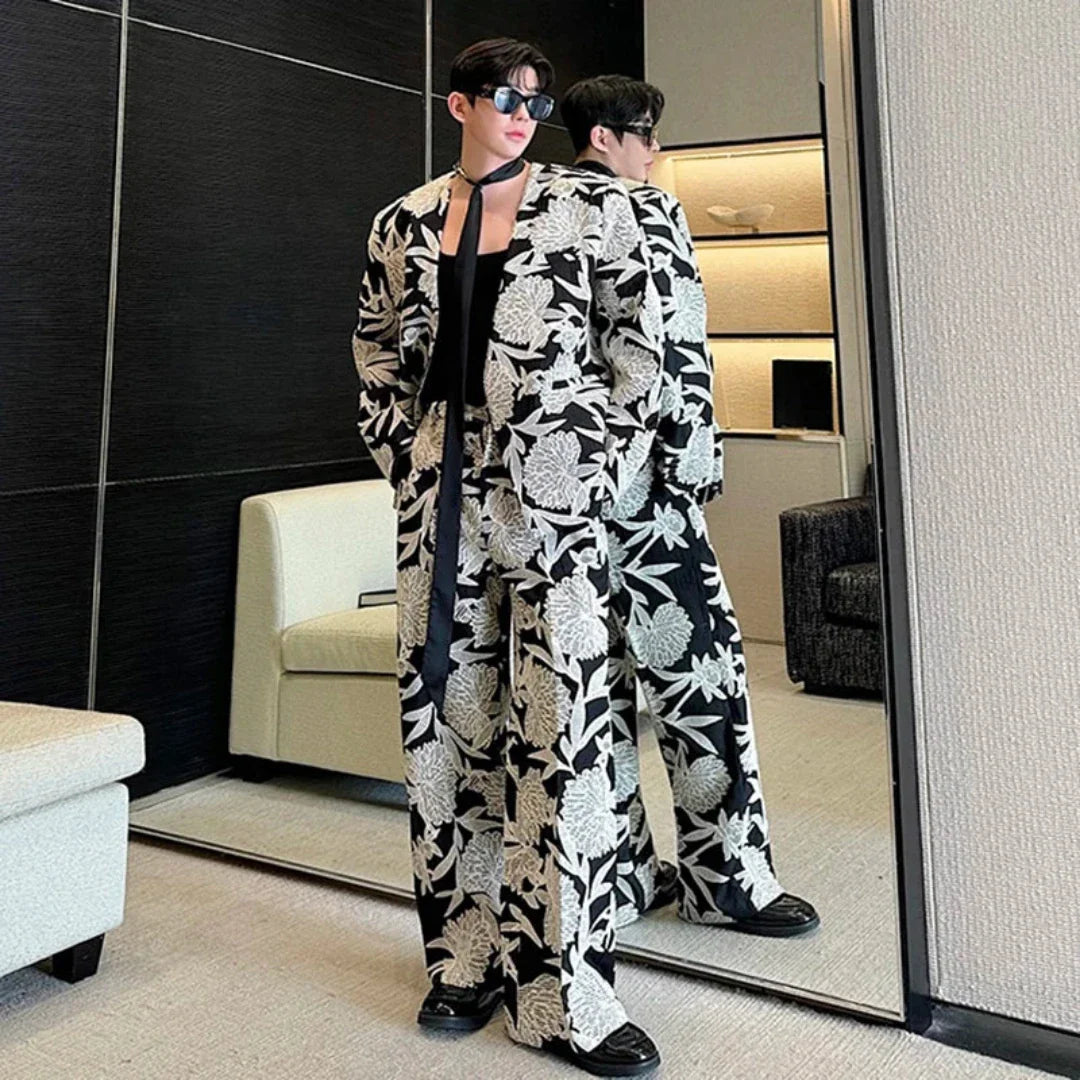 Men's Premium Floral Print 2-Piece Suit