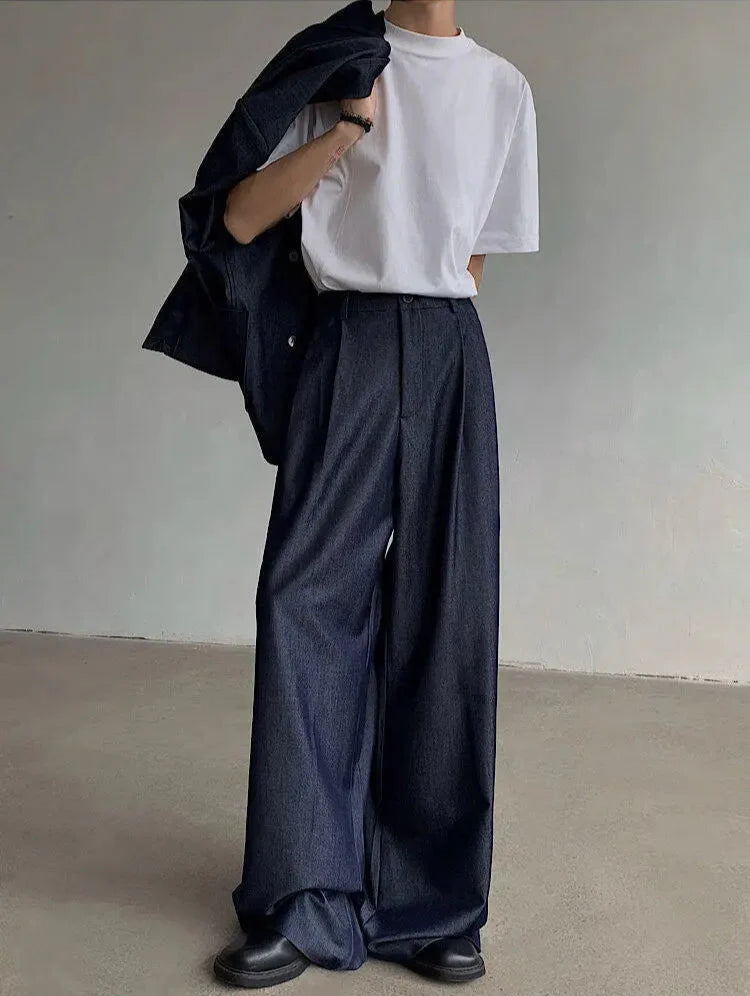 Men's Luxury Dark Denim Oversized Suit Set